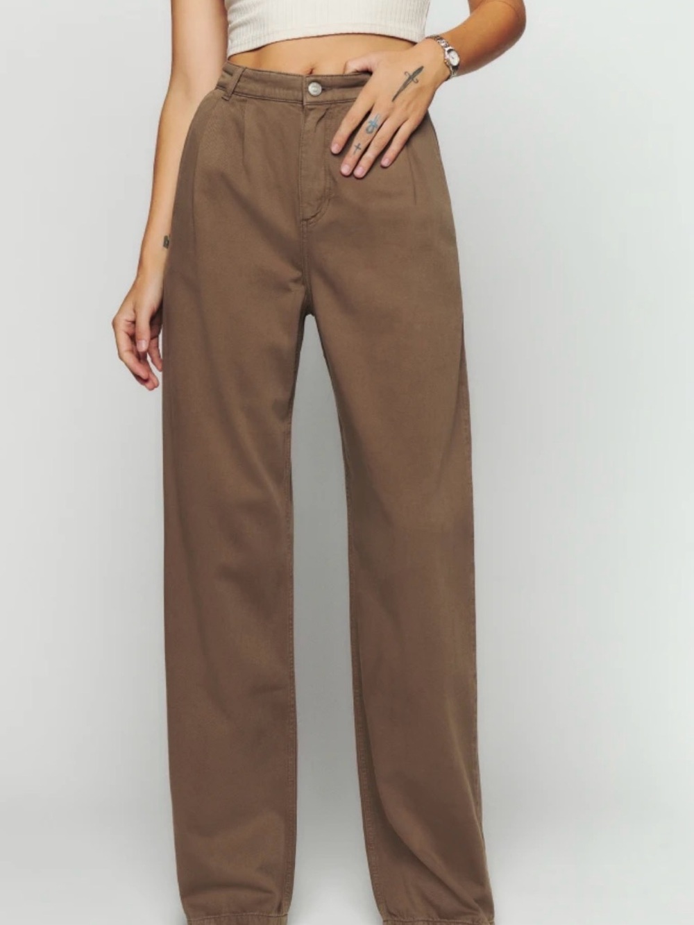 REFORMATION Montauk High-Waisted Twill Pants